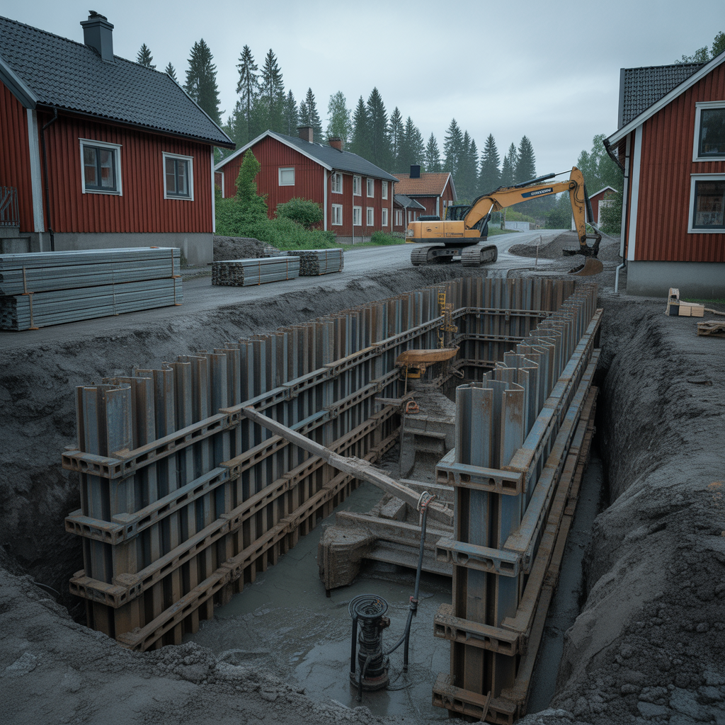 spontning vid djupa schakter metoder och kostnader