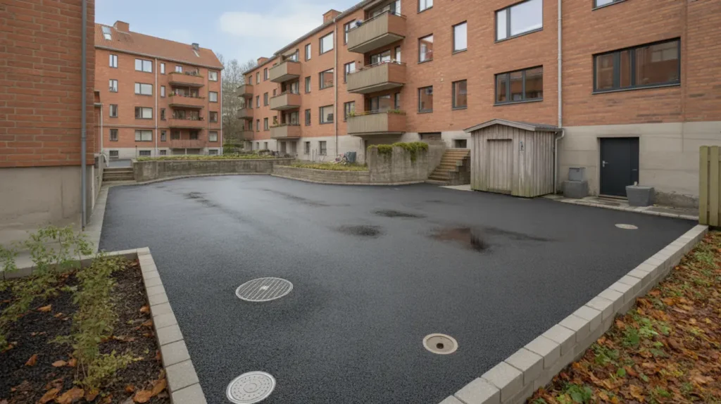 asfaltering av g rdsplan t bostadsr ttsf rening i ronna s dert lje