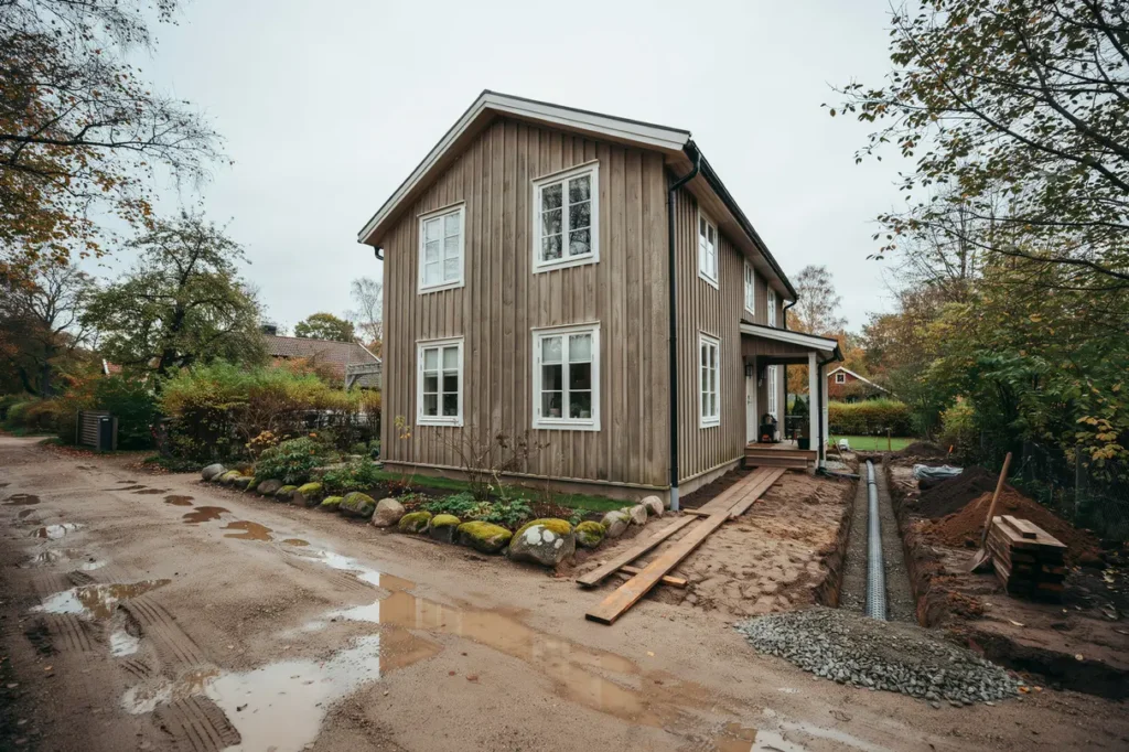 lerig tomt runt huset s f rb ttrar du b righet avrinning och framkomlighet ret om
